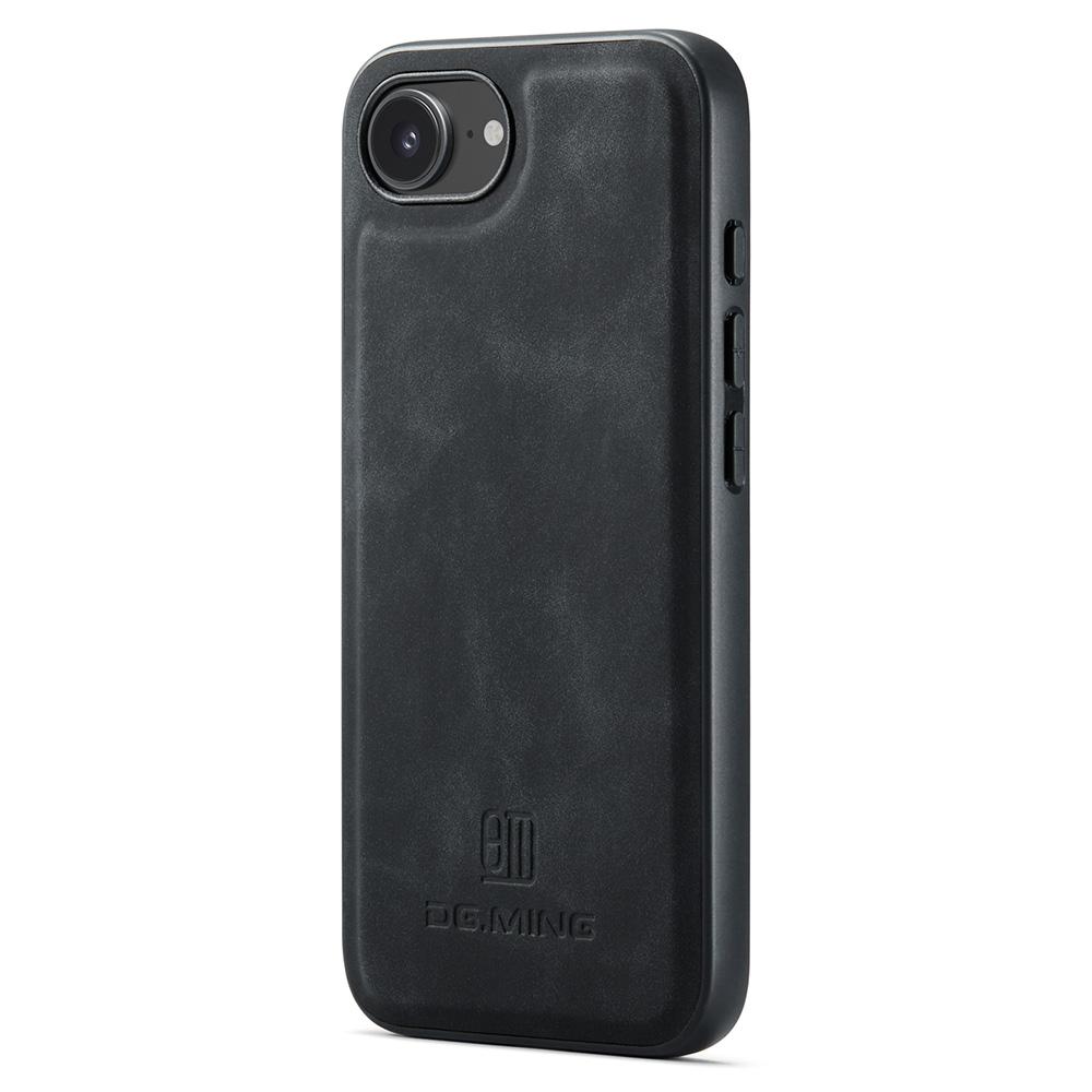 

DG.MING For iPhone 16e Case PU Leather Covered PC+TPU Hybrid Phone Shell Green