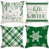 New Christmas Pillow Cover Winter Linen Printed Pillow Holiday Home Pillow Cover
