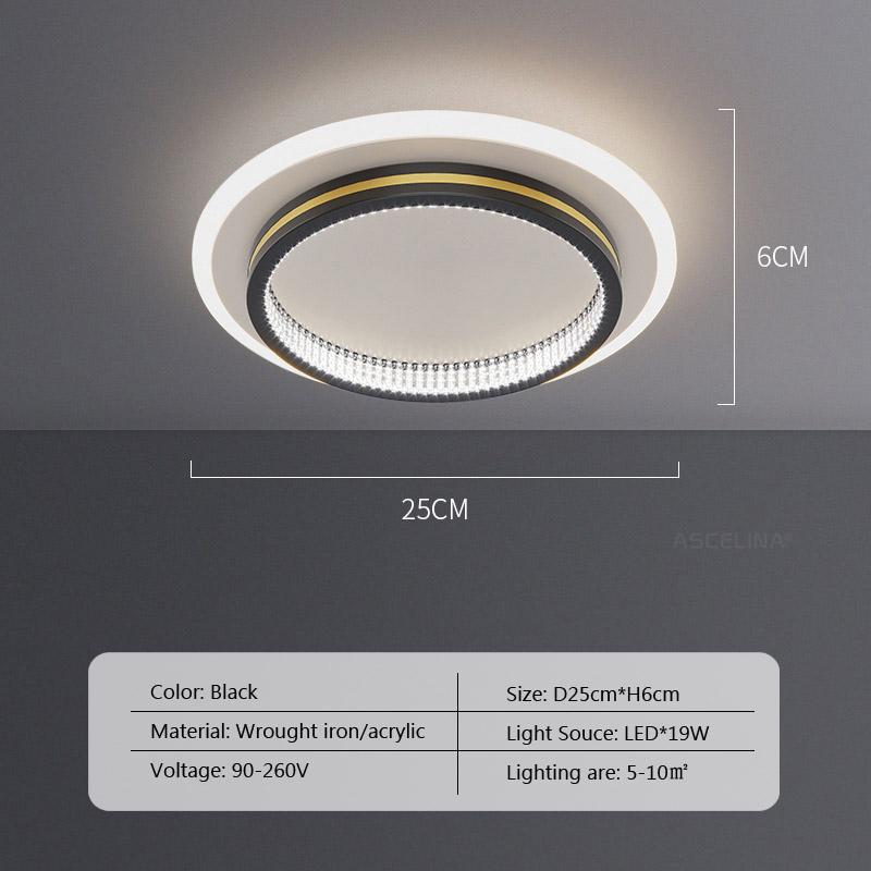 Modern LED Ceiling Lights For Home Entrance Indoor Lighting Fixtures with Crystal Lampshade Lights Round Square Luminaria