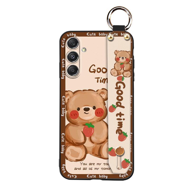 Cute Ring Phone Case For Samsung Galaxy M34 5G/F34/SM-M346B Wrist Strap Anti-dust Silicone Back Cover Protective Cartoon