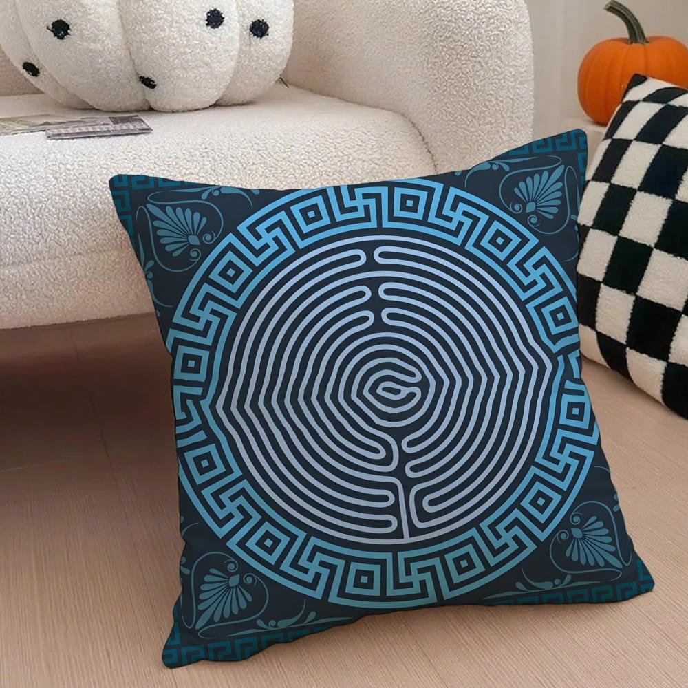 Chinese-Style Scroll Pattern Traditional Culture Cushion Cover Throw Pillow Cover Hidden Button Durable Polyester Chair Cushion