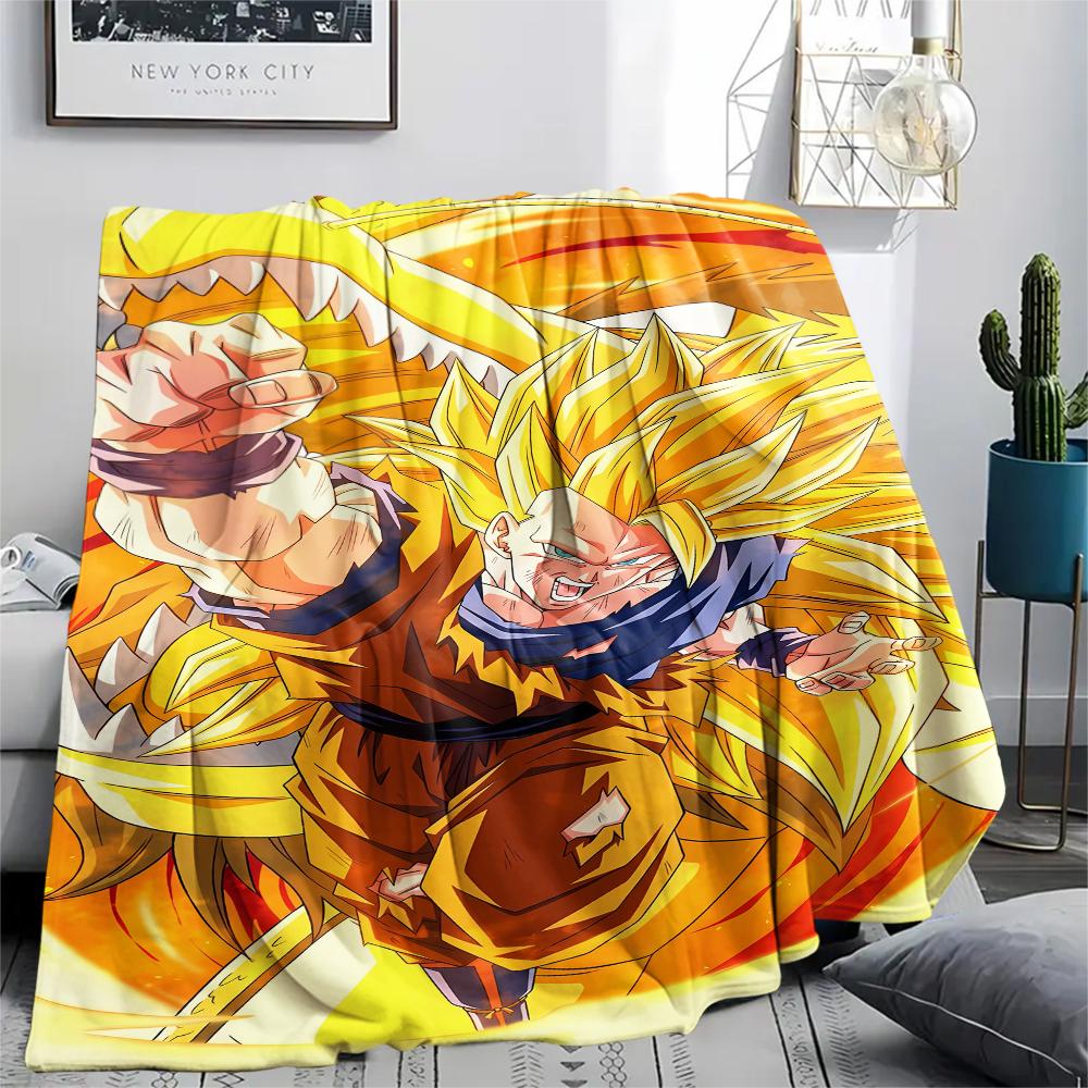Dragon Ball Charakter Druck Flanelldecke Hohe Qualität Bequem für Alle Jahreszeiten Heimdekoration Wärme und Komfort Perfekt für Weihnachtsgeschenke