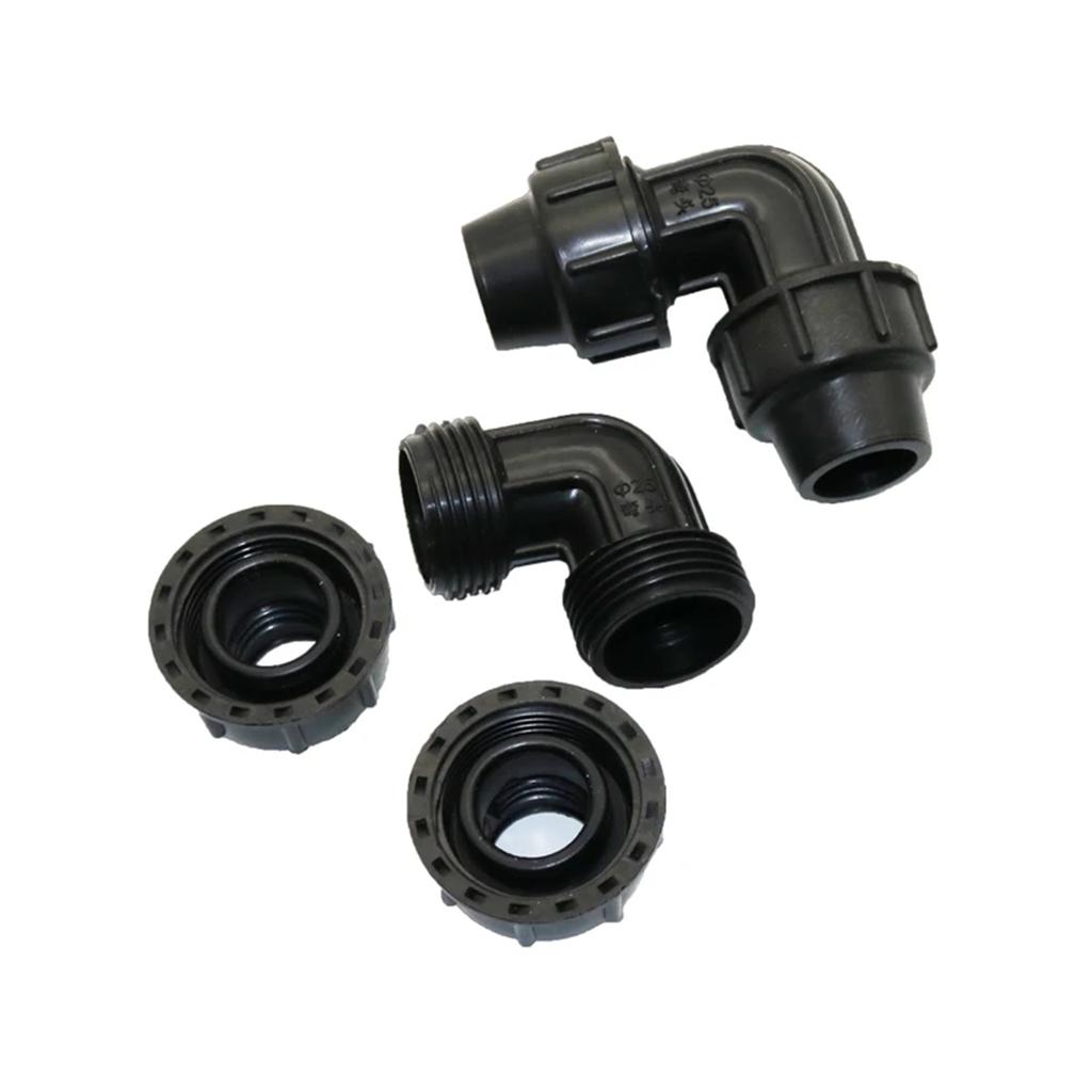 DN20 DN25mm PE-Rohr Schnell-Winkelverbinder Kunststoff 1/2" 3/4" Rohr 90 Grad Schnellverriegelungsverbindung Garten Wasserkupplungs-Fittings 1 Stück