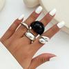5Pcs/Set Resin Metal Smooth Opened Rings For Women Fashion Punk Simple Personality Finger Ring Party Jewelry Gold Silver Color