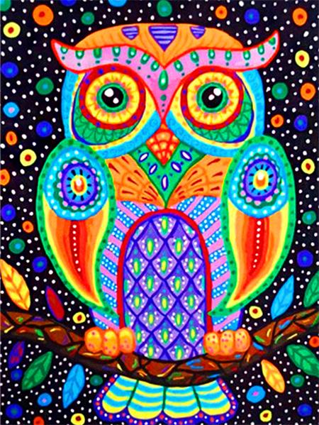 5d Diamond Painting New Owl Cartoon Full Square/round Embroidery Colorful Bird Animal Mosaic Home Decor
