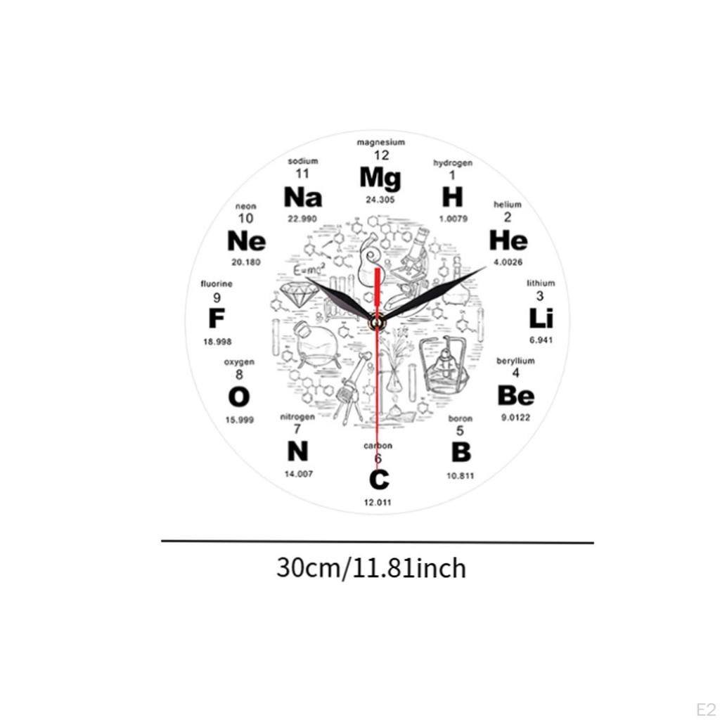 Modern Science Wall Clock Non Ticking Ideal Gift 30cm/11.81inch Hanging Decorative