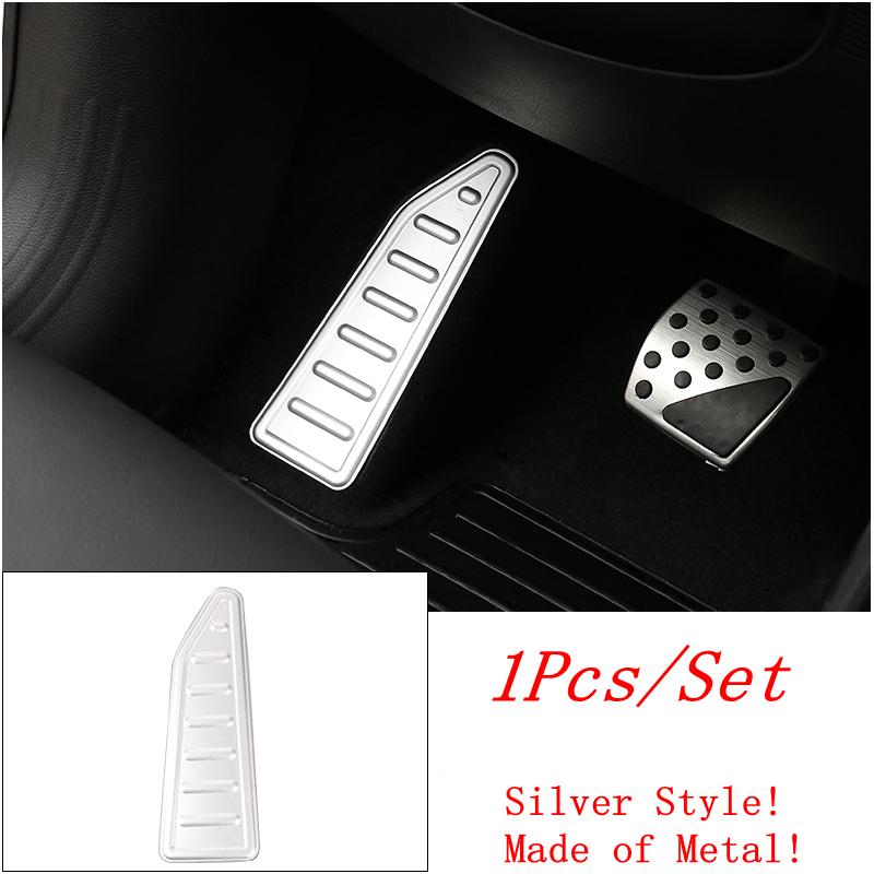 Car Left Foot Rest Pedal Footrest Non-Slip Pad Panel Protection Cover Trim For Jeep Renegade 2015 - Red Silver Accessories