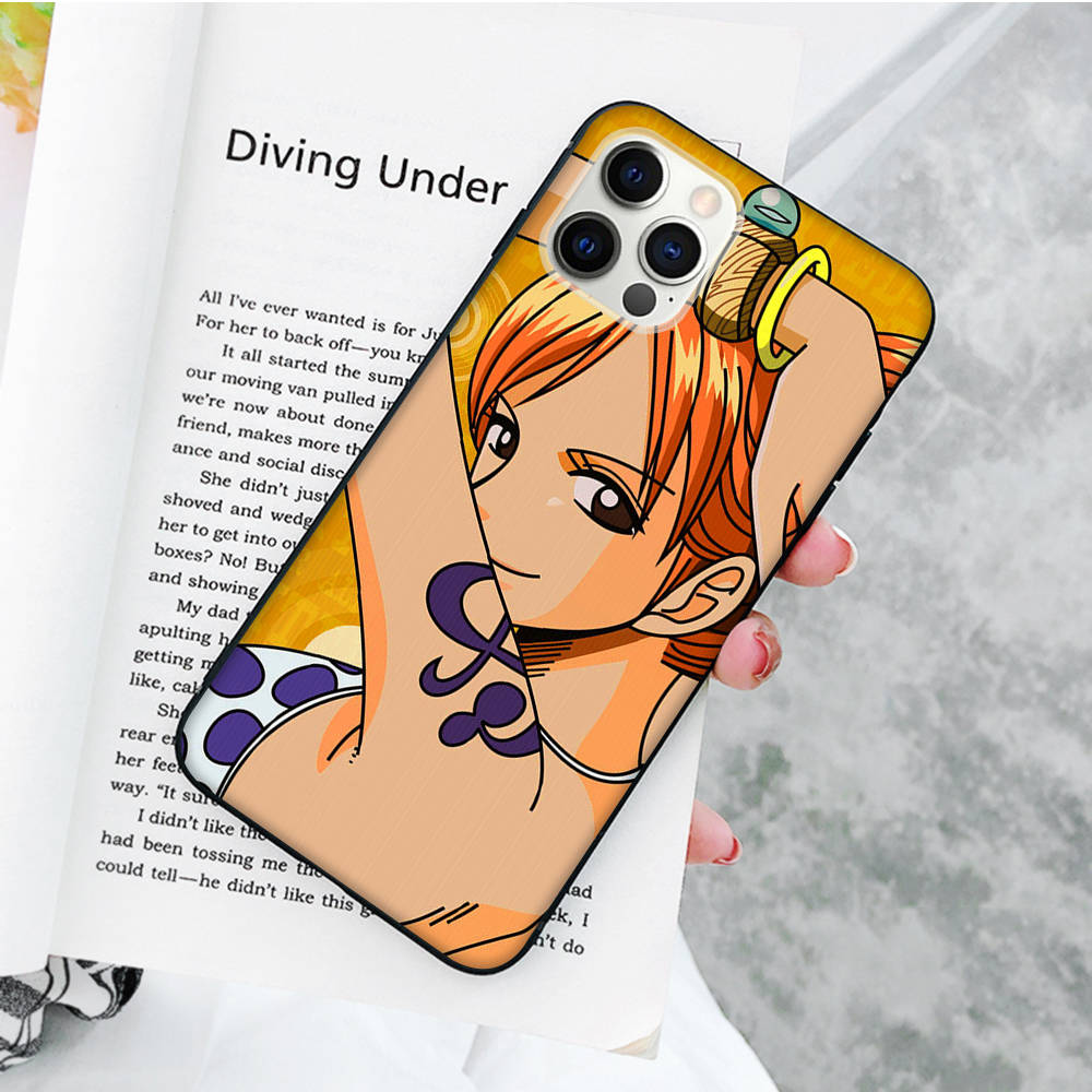 JW77 One Piece Nami Robin Black Soft Case for OPPO Reno 8 6 5 4 Pro Plus Find X3 A17 A3 A31 A38 A40 A53 A54 A55 A74 A76 A78 A77 A80 A94 A95 A96 Lite