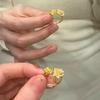 Real Gold Electroplated Medieval Zircon Flower Opening Ring Women's Niche Retro Light Luxury Index Finger Ring Versatile Jewelry