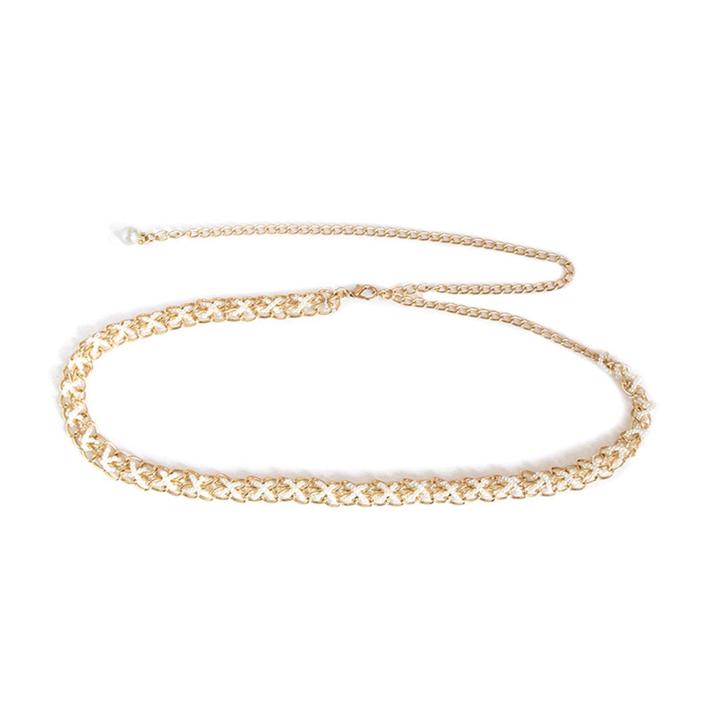 Shimmering Waist Chain for Female Fashion Pearl Wedding Chain Decorative Chain Belt Party Waistband Waist Accessories