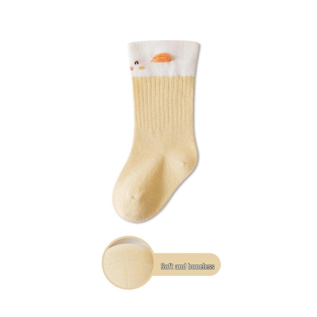 Cartoon Loose-Fit Baby Socks (Spring/Autumn) – Mid-Calf High, Boneless, Unisex for Newborns