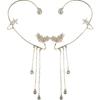 Long Chain Ear Cuff Earrings Tassel Ear Hook Earrings Exquisite Clip on Earrings  Party