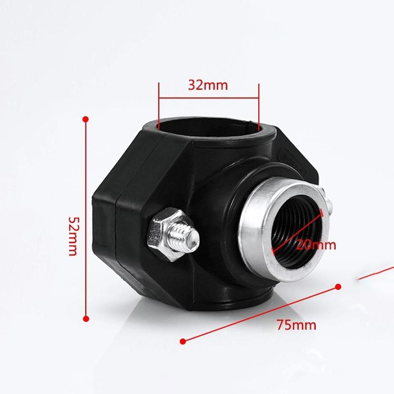 PE Pipe Fitting Clamp 1PC 1/2'' Female Thread Water Splitter Connector for 20/25/32MM Pipes Home Garden Irrigation System