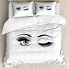 Beauty Eyelashes Duvet Cover Queen For Girls Woman Eyes Pattern Design Comforter Cover Modern Lovely Sexy Eyelashes Bedding Set