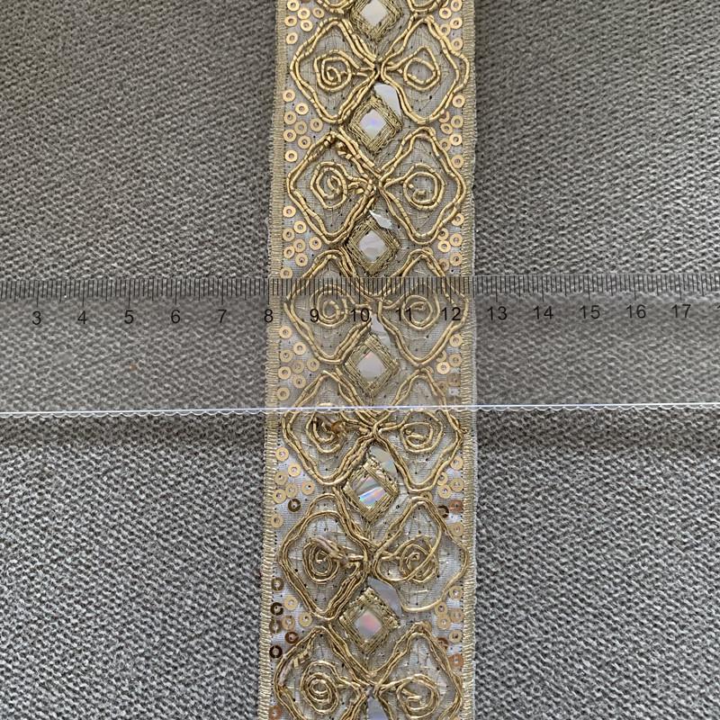 New Arrival 3m/9.84ft each pack white gold laces embroidery trims curtain accessory handmade DIY craft flower for underwear bras dress gift decoration