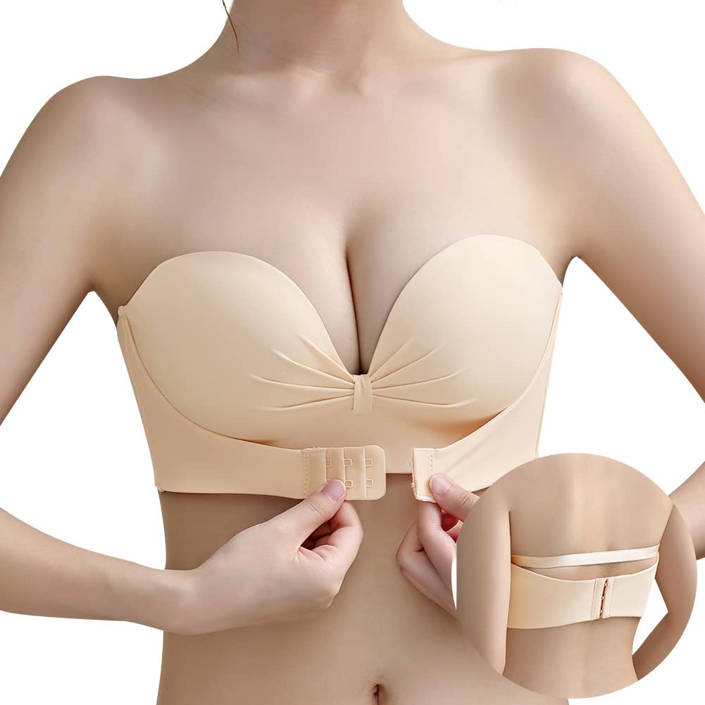 Strapless stringless bra to stay in place even when triple to the beautiful breasts and High highly tube inner bust lift skin [APIKIE] bra, [Measured