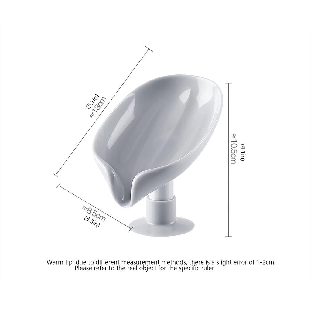 2pcs Hollow Soap Holder With Suction Cup Sponge Soap Dish With-Drain Leaf-Shaped Soap Box Soap Tray Solid Color Soap Box