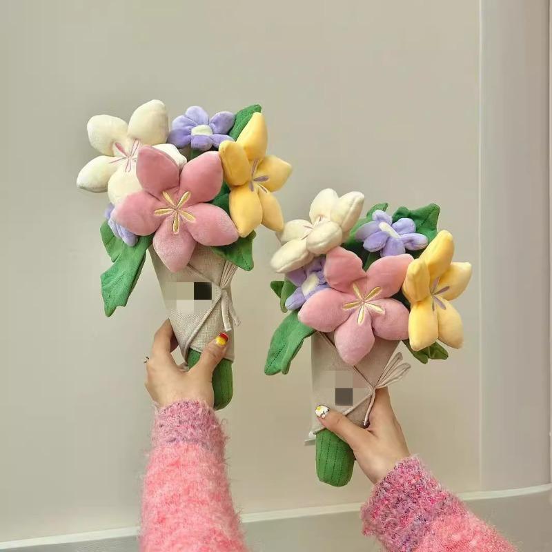 Plush Bouquet Stuffed Animal Flower Bunch Graduation Hand Held Gift for Her Mom Teacher Nurse