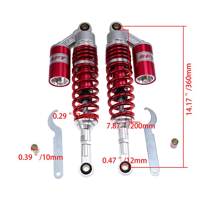 

Motorcycle Air Shock Absorbers Rear Suspension for Honda Yamaha Suzuki BMW Moto Accessories 360mm Motorbike Schokdemper
