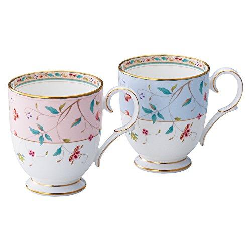 Noritake Mugs (Color-Changing Pair Set) 320cc, Floral Print, Pink and Blue Bone China, P50755A/4409-56