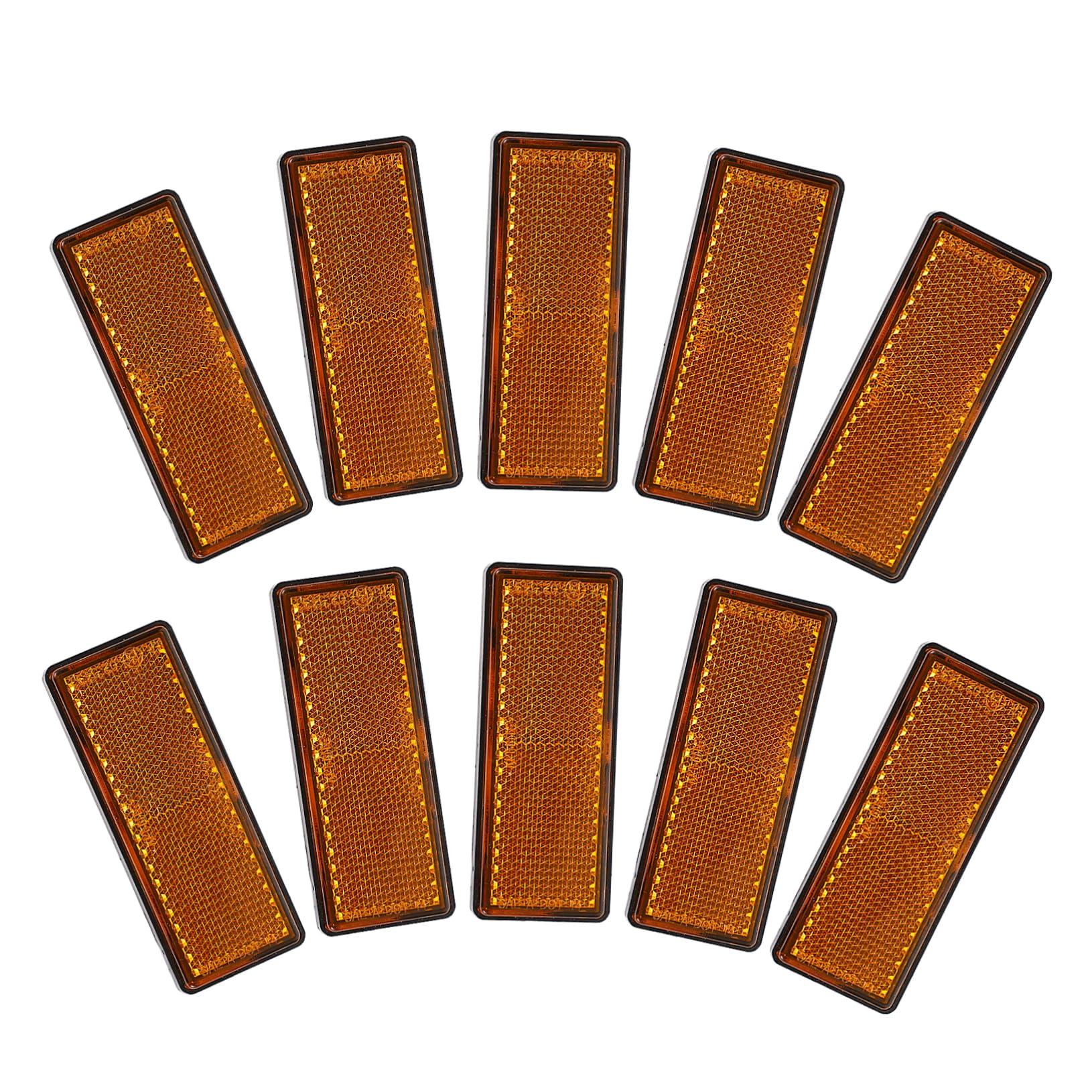 

SOESFOFU Светоотражающие наклейки для автомобиля 10 штук Высокая видимость Всепогодные Легкая установка Универсальные Предупреждающая лента для автомобиля