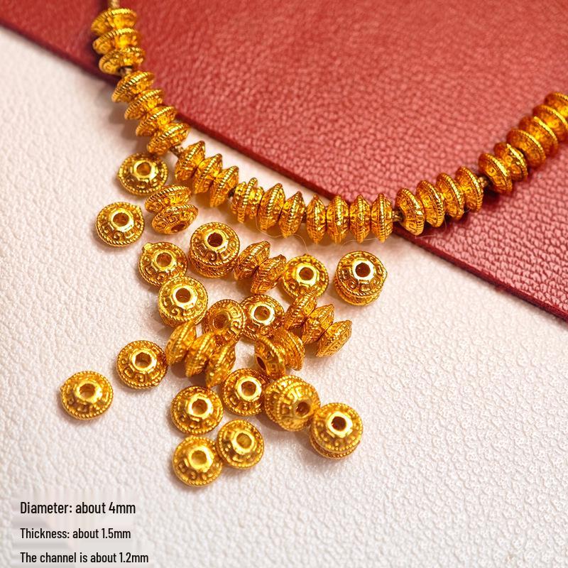 Color-preserving 24k Gold Copper Meander Spacer Bead for Handmade Necklaces