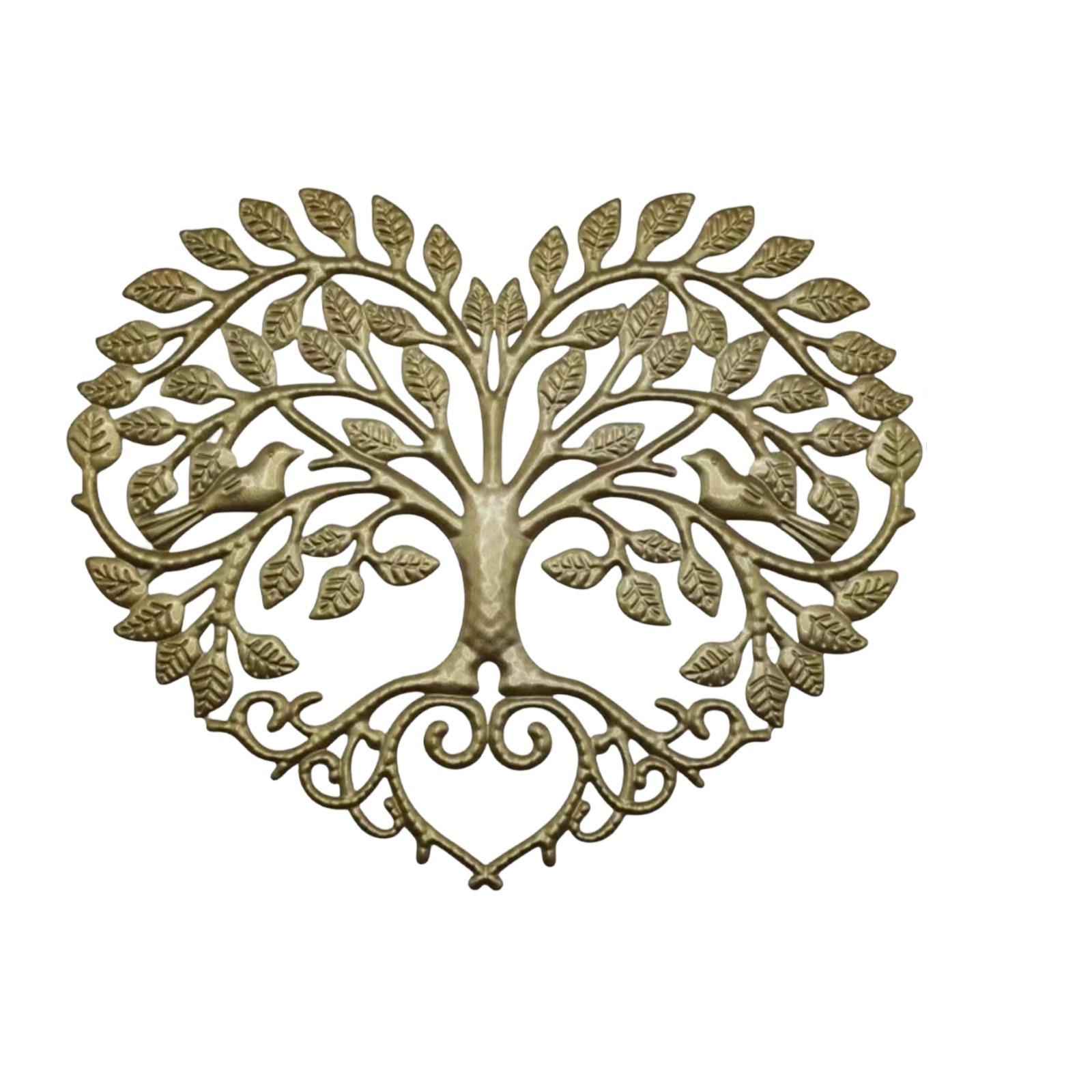 

Metal Tree Wall Decor Iron Garden Ornament Outdoor Indoor Home Decoration Hanging Art Sculpture One Size золотой