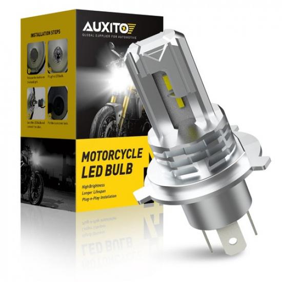 

H4 9003 FANLESS LED Bulb White Beam Hi/Lo Motorcycle Headlight Bright