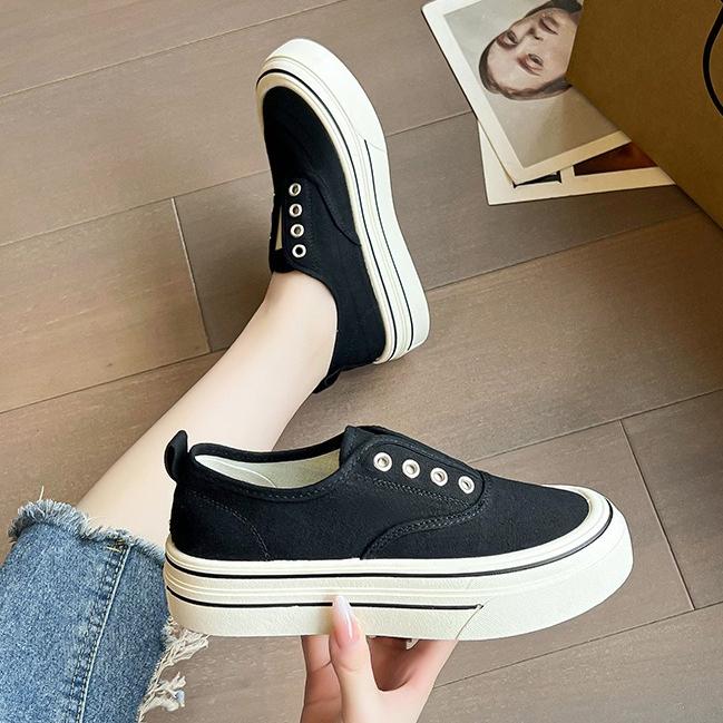 Retro Thick-soled Canvas Shoes Casual Breathable Women's Shoes for Spring and Autumn