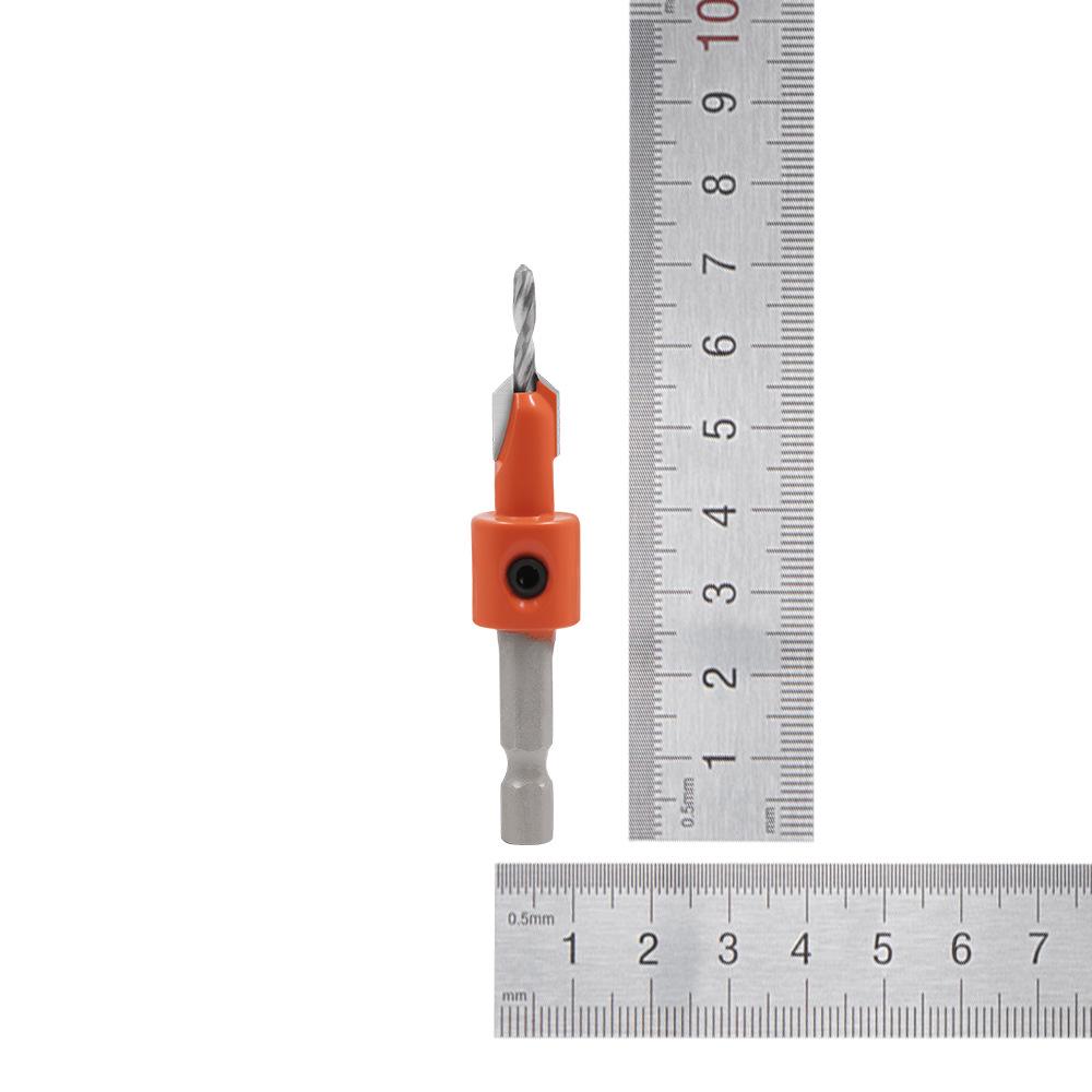 Orange Hexagonal Shank Woodworking Countersink Drill Bit for Hidden Screw Hole Making
