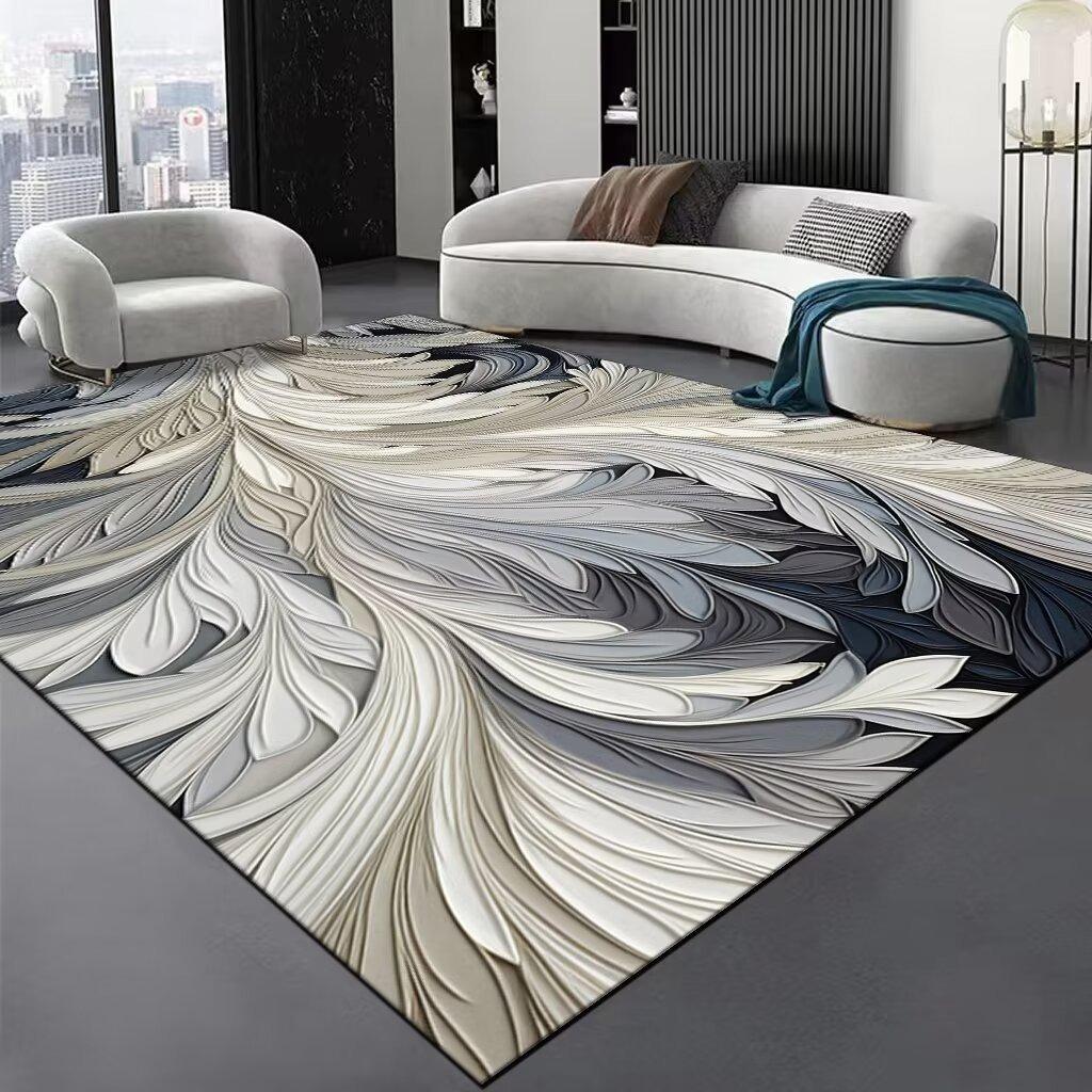 Europe Style Simple Stripe Carpet Living Room Sofa Bedroom Bedside Study Entrance Door Rug Non-slip Light Luxury Home Decor Mat