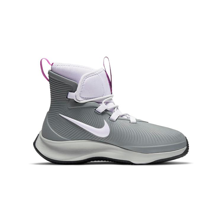 New Nike Binzie Boot High-Top Kids' Outdoor Shoes Gray Purple Children Aged 3-7 Years Old BQ5381-003