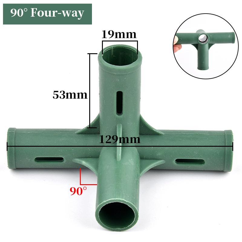 19mm plastový zahradní rám, rohový konektor, stojan na květiny, kloub, DIY zahradní skleníkový rám, adaptér pro podpůrnou tyč