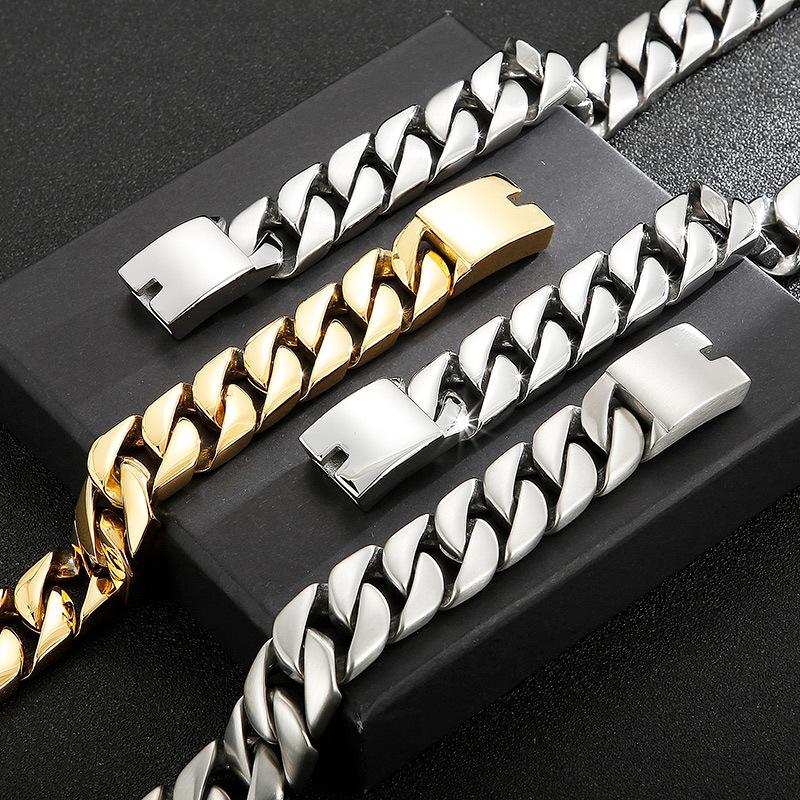 European and American Tide People Fashion Personality Simple and Elegant Men's Titanium Steel Bracelet