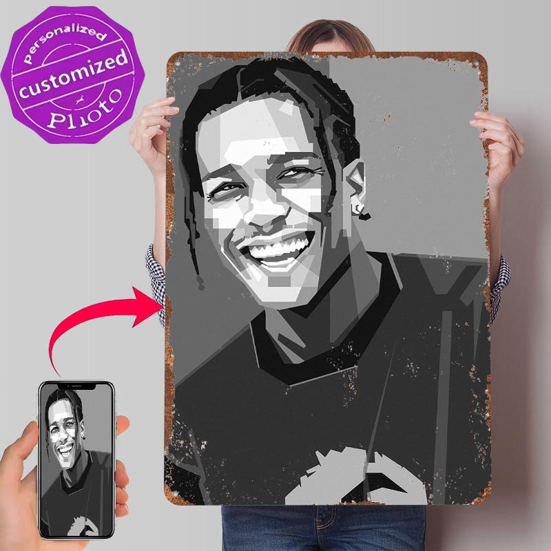 Asap Rocky II Tin Poster Customized Wall Art Retro Vintage Metal Signs for Fans Room Bedroom Decoration Aesthetic House Interior