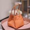 Yogodlns damska jednokolorowa mała górna rączka torebka typu Bucket Vintage PU Leather All-match Chic Tote Bag