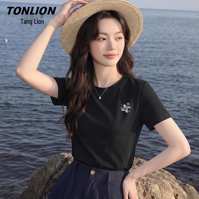 TonLion Women s Slim Fit Graphic T-Shirt L
