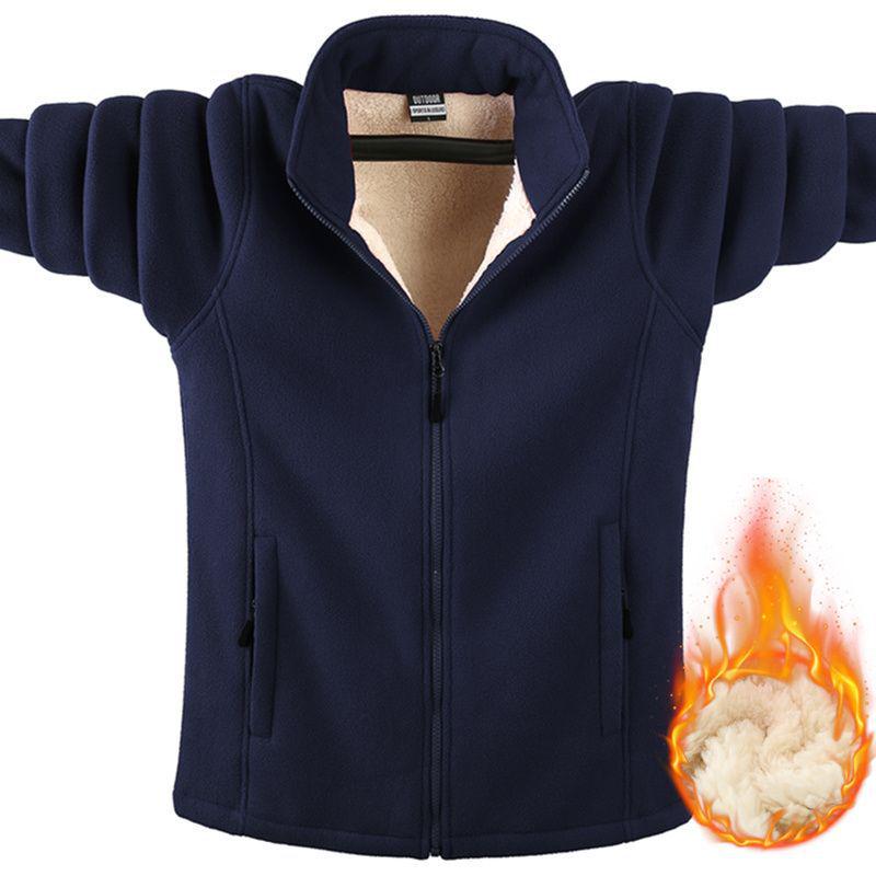 Plus Size Velvet Lined Hoodie for Men - Thick and Warm Lamb Fleece Sports Jacket for Autumn/Winter