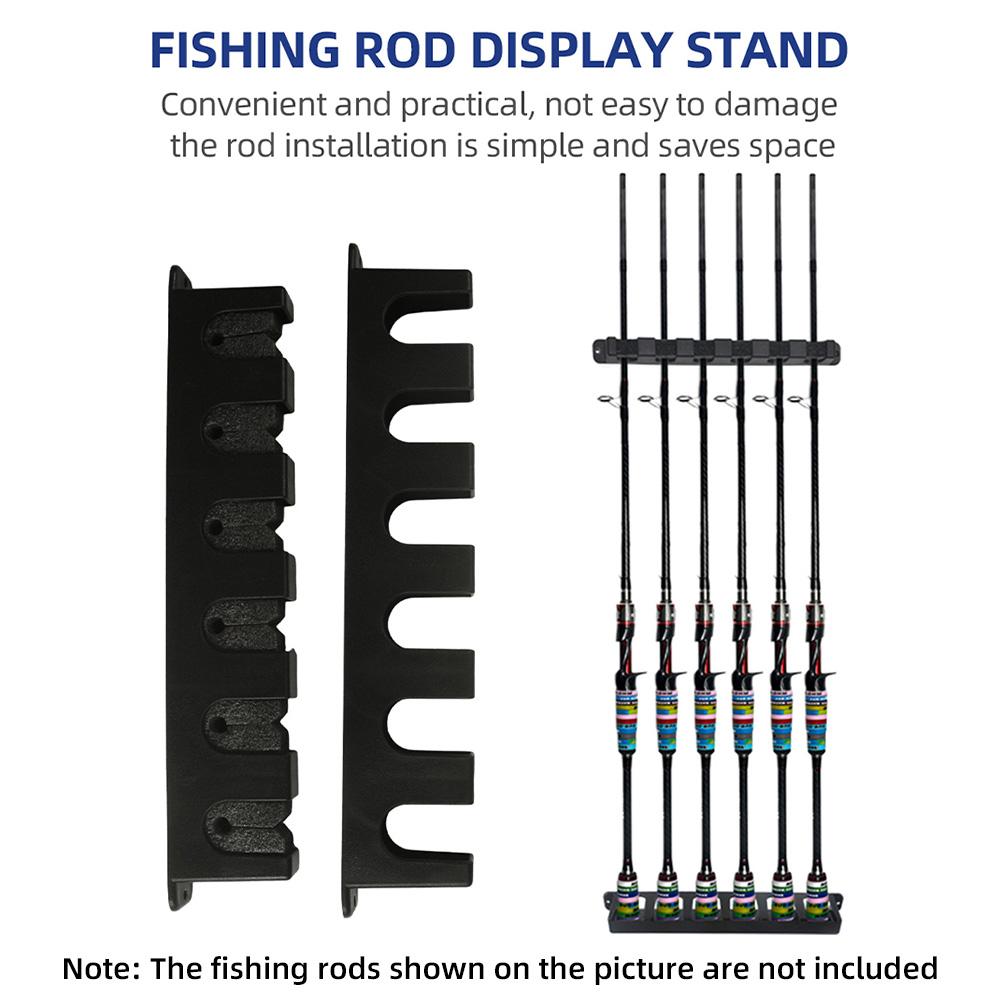 Vertikales 6-Ruten-Rack-Angelruten-Rack-Set, wandmontierter Angelrutenhalter für Garage und Boot