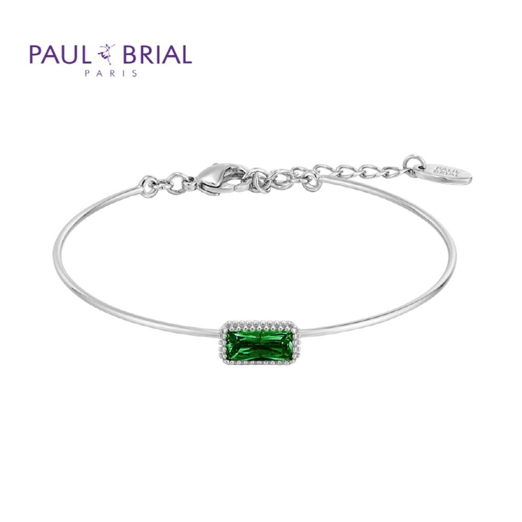 

PAULBRIAL [SILVER] PPSB001S (WG) May Emerald Birthstone Baguette Bracelet