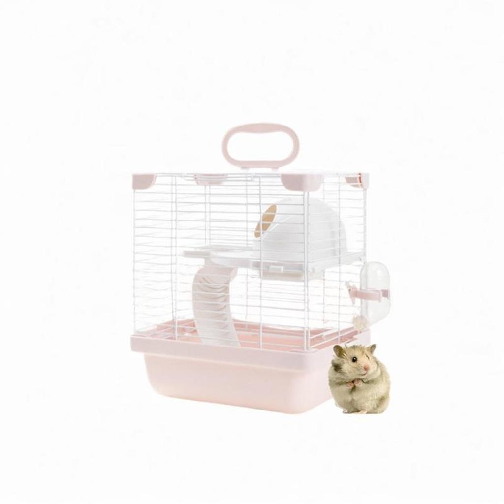 Portable Cage for Mouse Rat with Food Bowl With Water Bottle,2 Layers Hamster Habitats Cage High Chassis Design Multipurpose