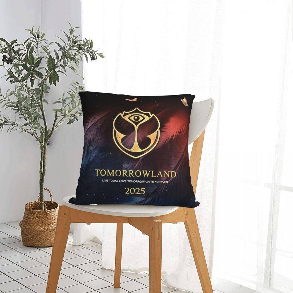 Tomorrowlandd Music Festival Square Pillow Cases Cushion Cover Vintage Decorative Throw Pillow Case Cover For Car 40X40Cm