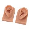 Piercing Practice Ear Model Flexible Reusable Silicone Human Ear Model Practice Left Right Dark Skin Tone