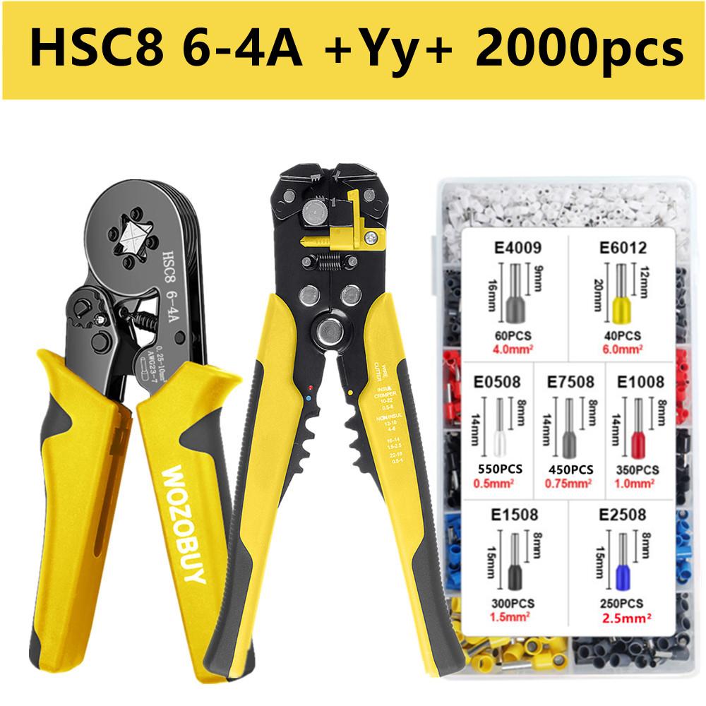 Ferrule Crimper Tool, WOZOBUY Ratchet Crimping Tool Kit-Wire Stripper / Crimper Plier ,or Plier Set with Connectors