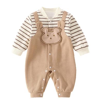 Baby Nest Baby Coverall Long Newborn School Cute Size Months Boys' Romper, Sleeve, Open-Front Clothes, Clothes, Clothes, Khaki, 90, 18-24