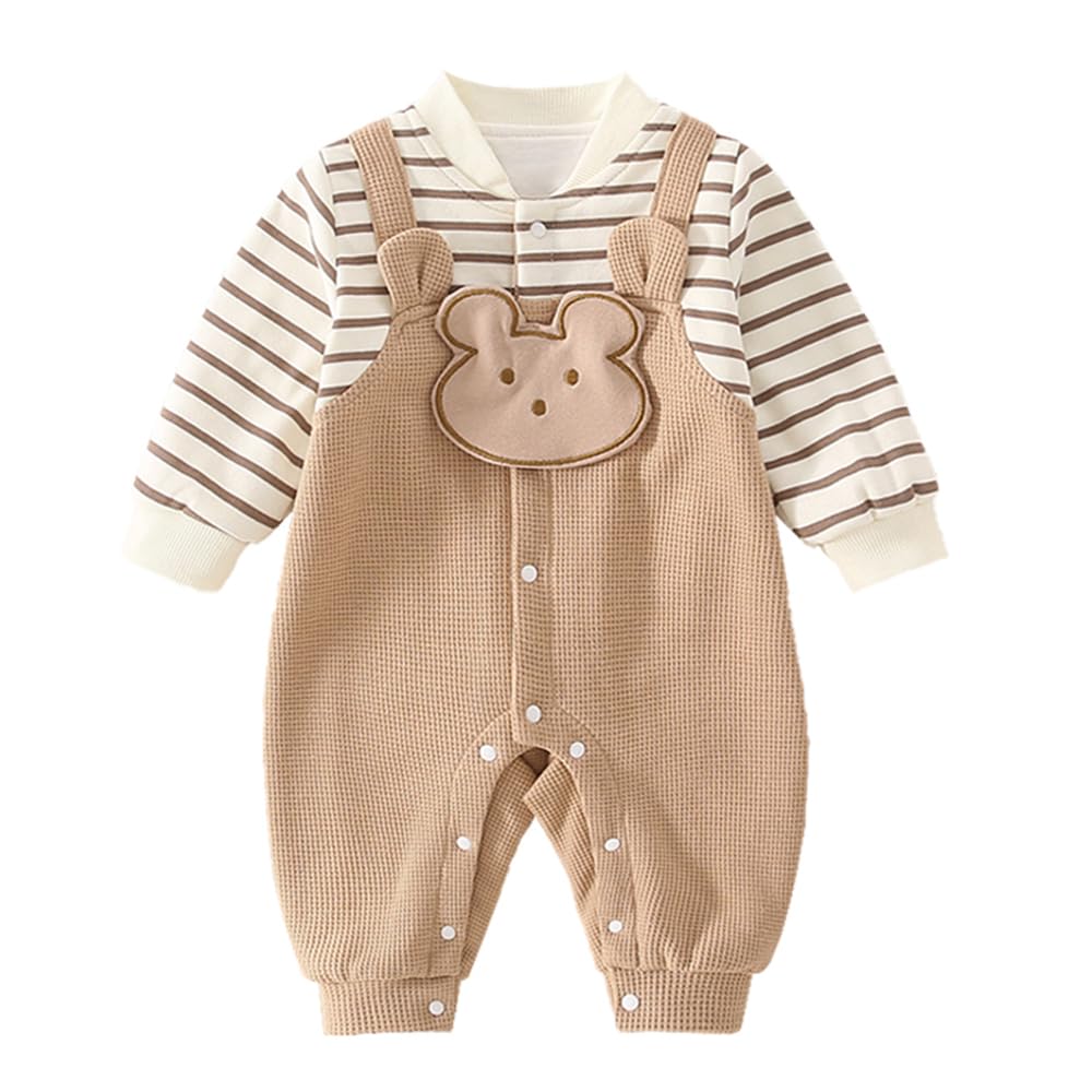 Baby nest Baby Coverall Long Newborn School Cute Size Months Boys' Romper, Sleeve, Open-Front Clothes, Clothes, Clothes, Khaki, 73, 6-9