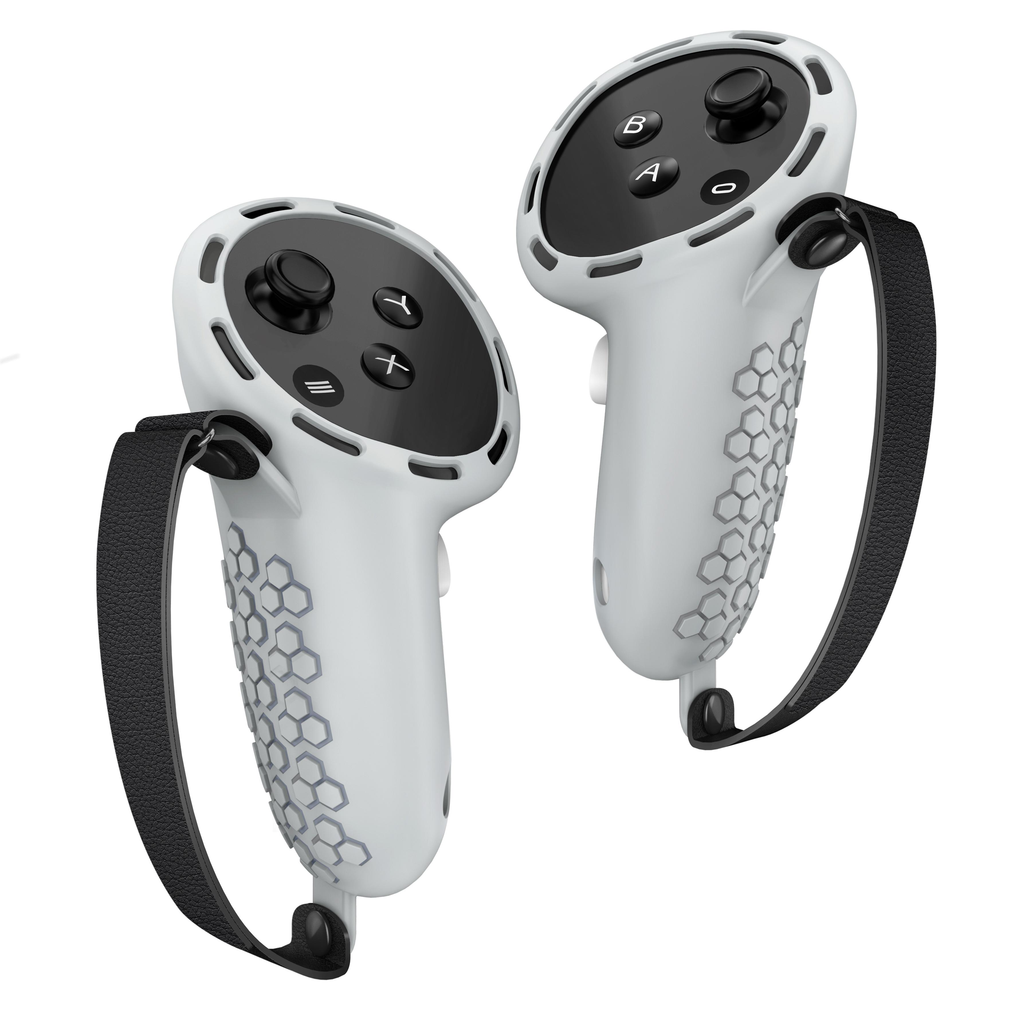 

1 пара нескользящих силиконовых чехлов для контроллеров Meta Quest 3/3S VR Light Grey