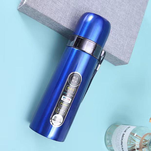 304 Stainless Steel Bullet Thermos 500ml with Lanyard, Insulated Engraved Water Cup for Business or Office Gift