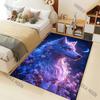 1PC Moonlit White Wolf Floral Starlight Print Carpet for Living Room Bedroom Sofa Home Decor Rus Non-slip Floor Mat Luxury Gift