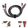 2Pcs RCA Cables Cord 2 To 2 AV 4 Head Power Amplifier Audio Cable for Subwoofers 3.3ft Long